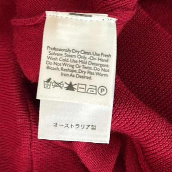 Eddie Bauer XXL red 100% merino dolman sleeve sweater great pre owned condition - Picture 6 of 6